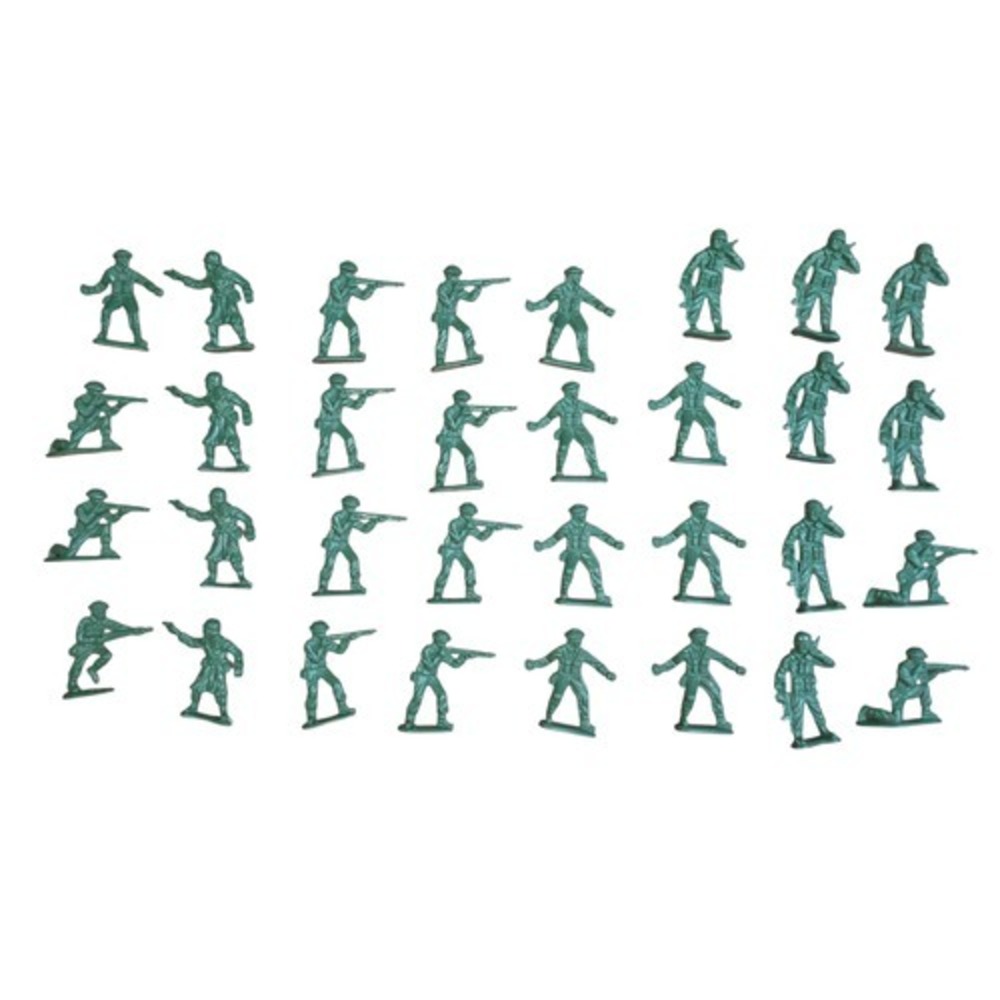 32 Green Plastic Mini Army Men 1/2"- 1" Bulk Lot Action Figures Toy Soldiers